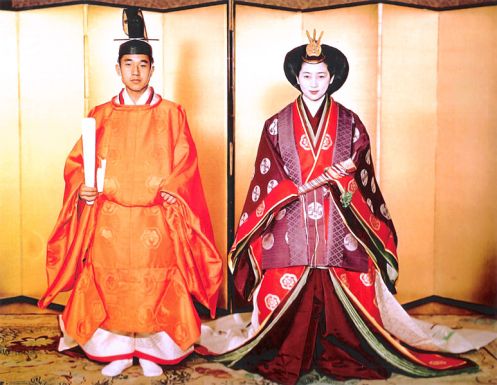 Empreror Akihito and Empress Michiko at their marriage in 1959